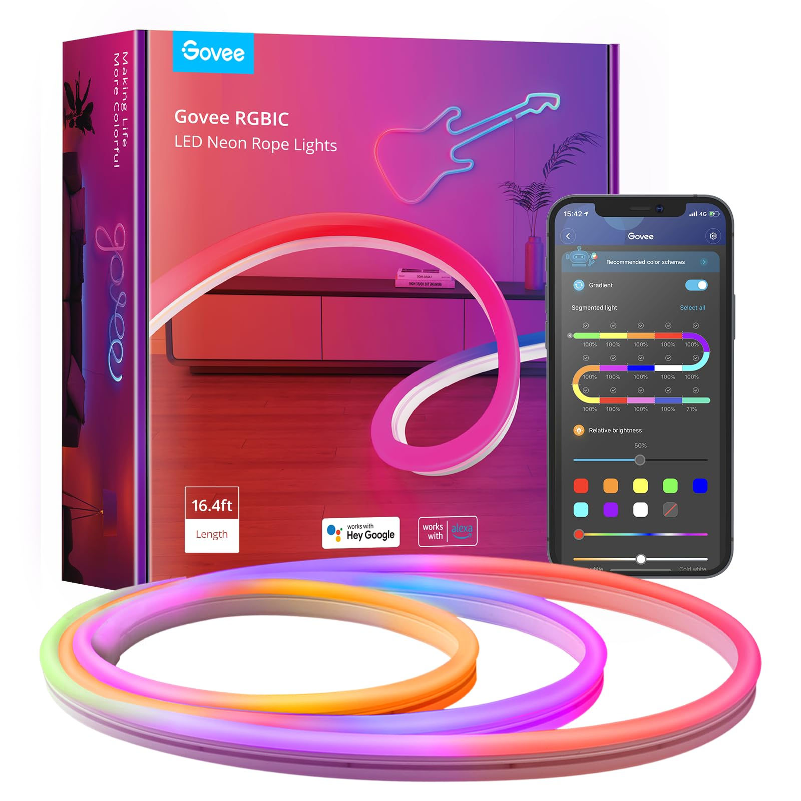 CABLE DE LUCES GOVEE LED NEON 5 METROS H61A21D1-OF-LA