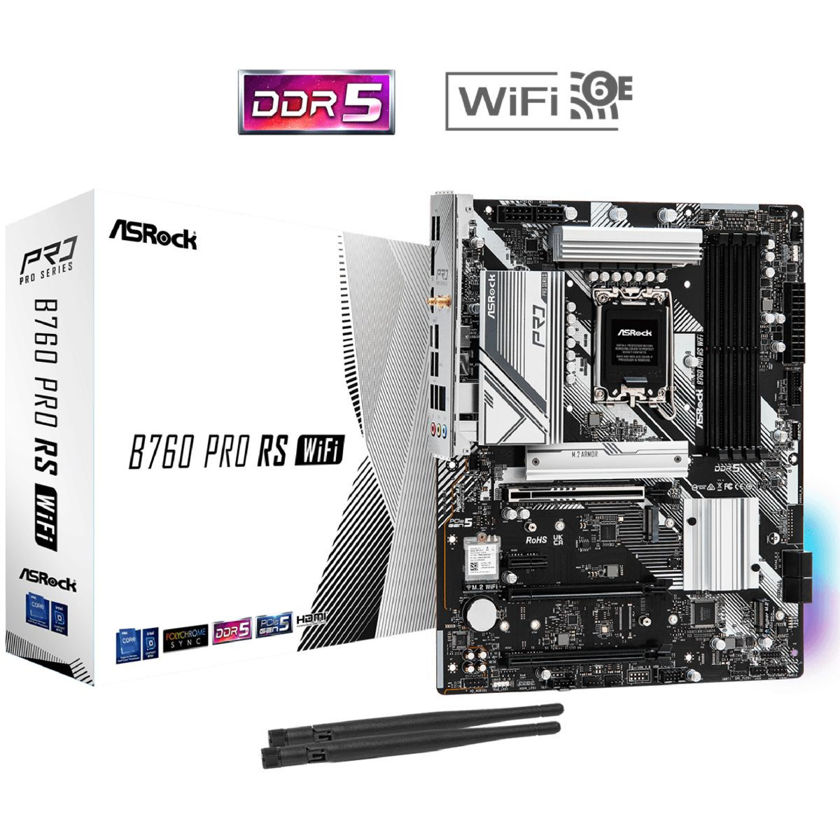 Tarjeta Madre ASRock B760 Pro Rs WiFi DDR5 LGA1700