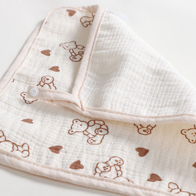Thumbnail: Cartoon Bear Triangle Baby Bib and Burp Cloth Set