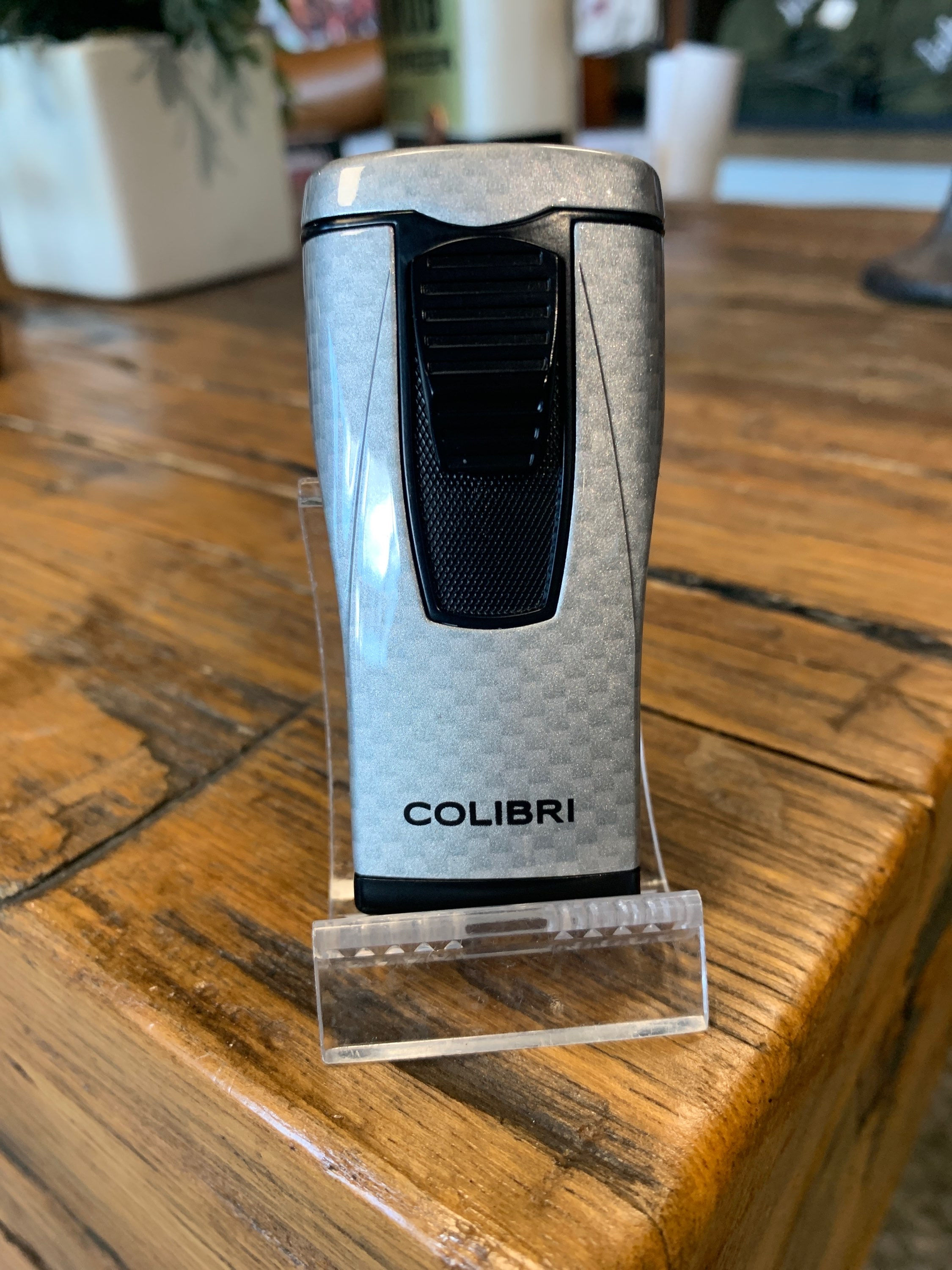 Colibri Monaco Triple Flame Lighter - Silver Print