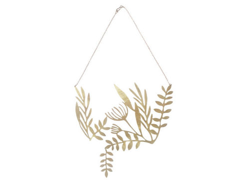 Statement necklace with botanical elements handmade by Sabrina Formica