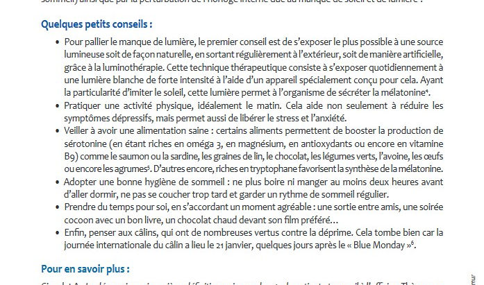 Billet santé: le Blue Monday