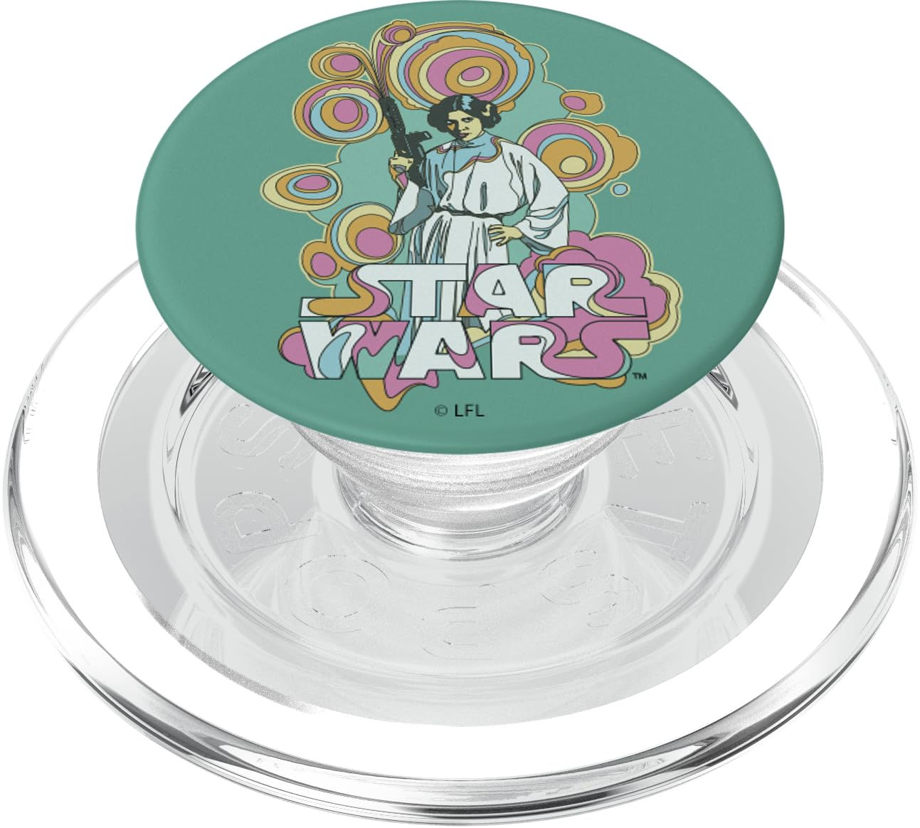 Star Wars Leia Retro Color Swirl Title Poster PopSockets MagSafe PopGrip for iPh