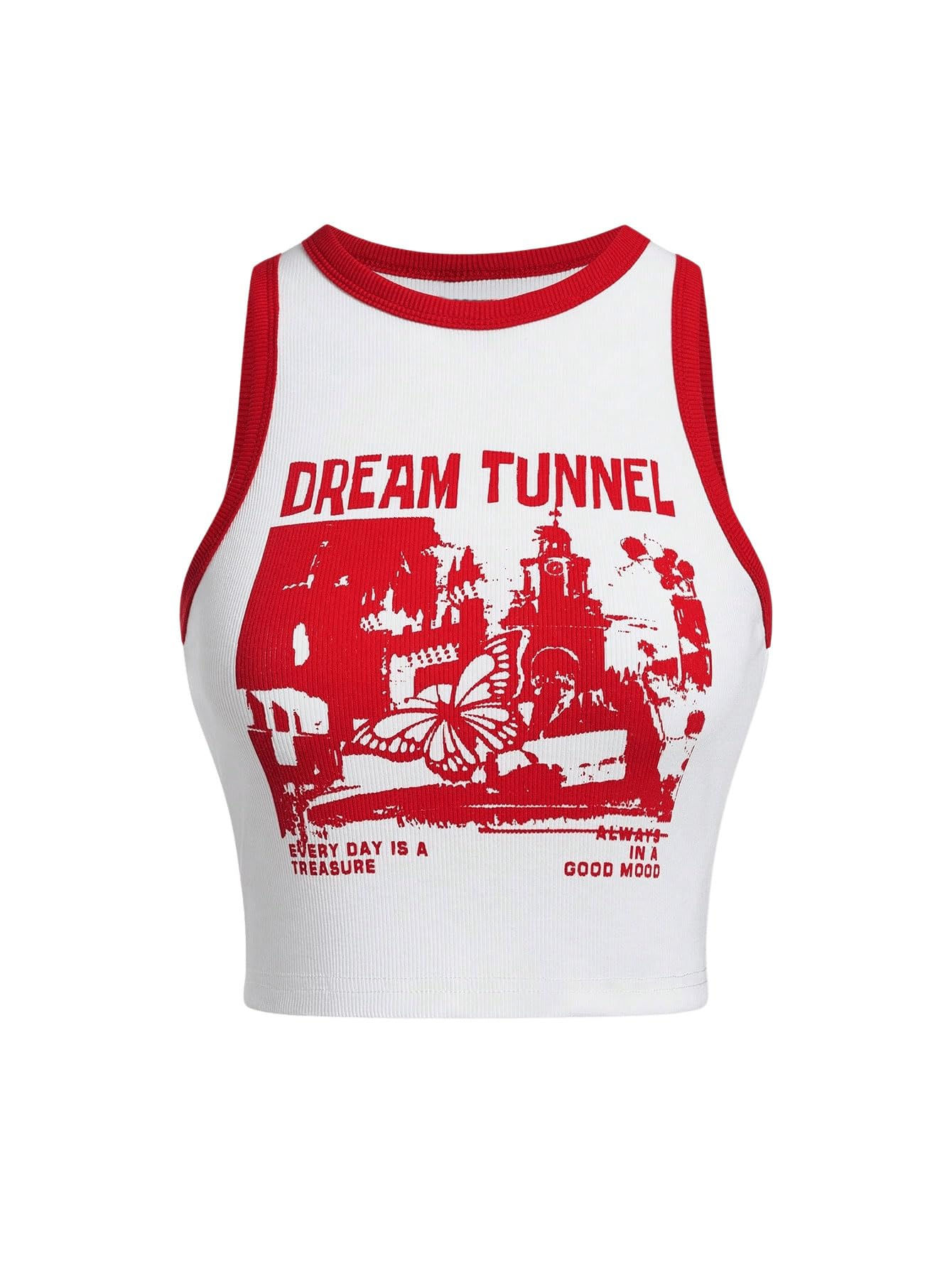 Dream Tunnel Y2K Printed Crop Tank Top