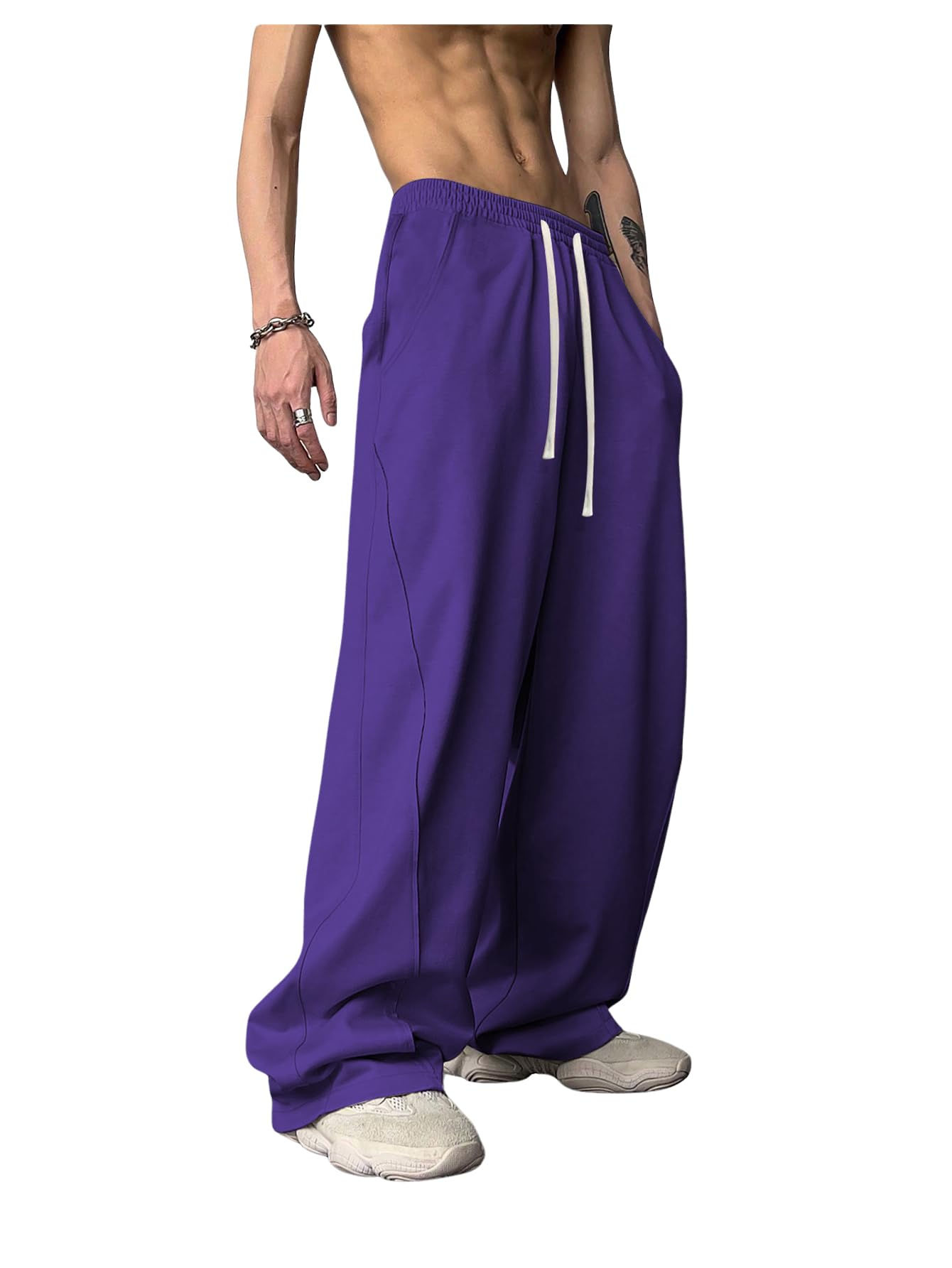 Mens Y2K Loose Wide Leg Long Pants