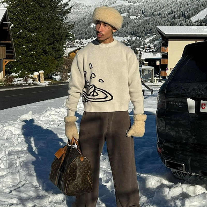 Thumbnail: Space Planet Star Knitted Sweater - Y2K Vibes