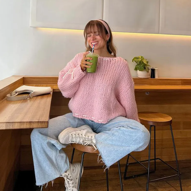 Thumbnail: Bowknot Y2K Sweater – Long Sleeve Knit Top