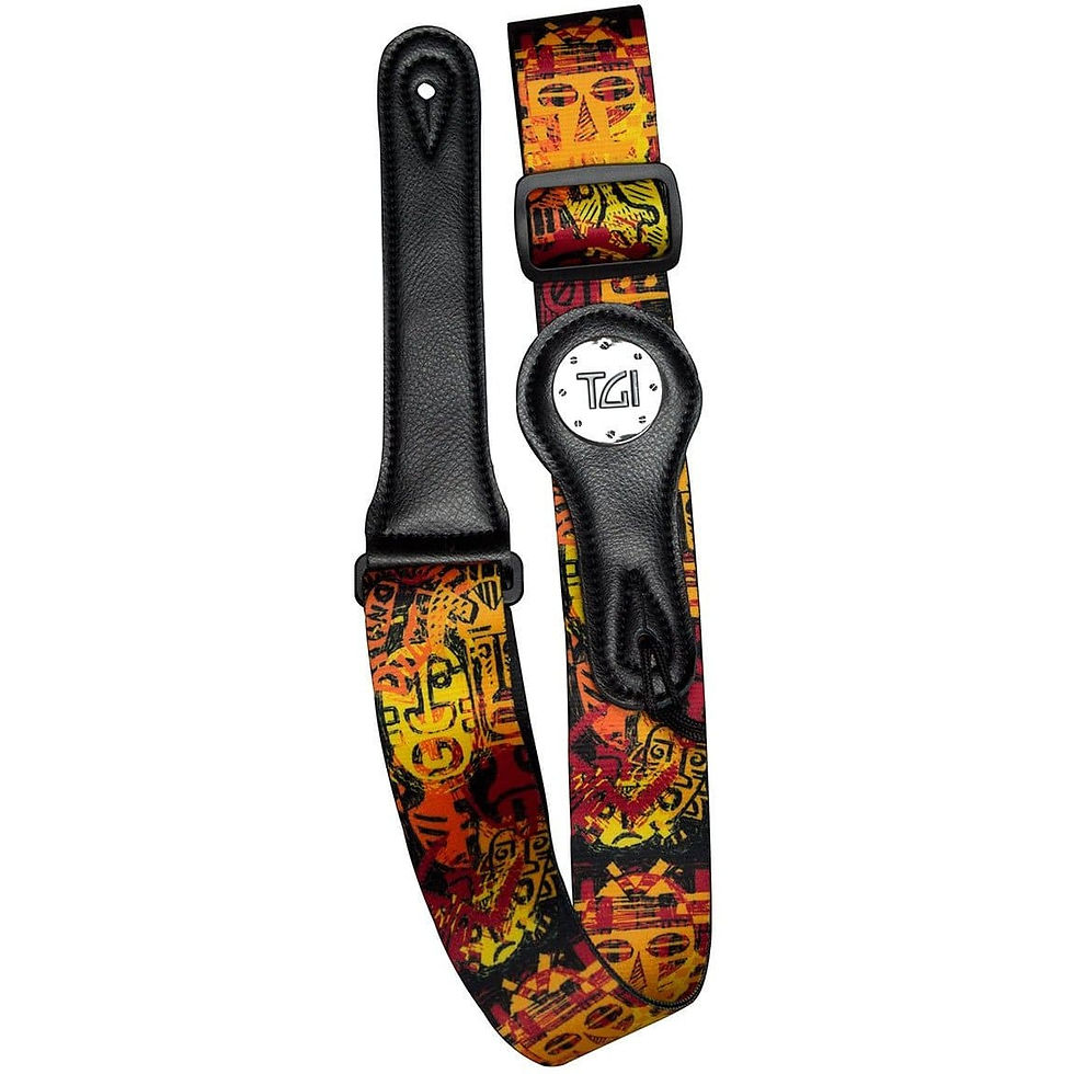 TGI Guitar Strap Tribal Mask Copper