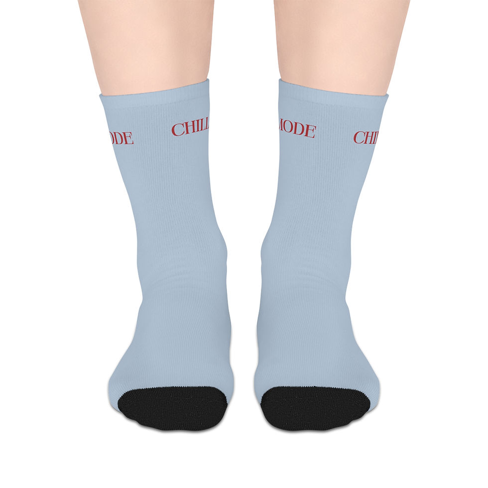 Mid-length Socks with 'Chill Mode' Text