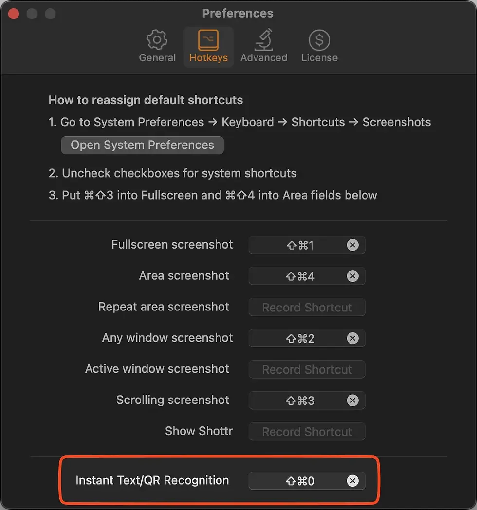 Shottr OCR