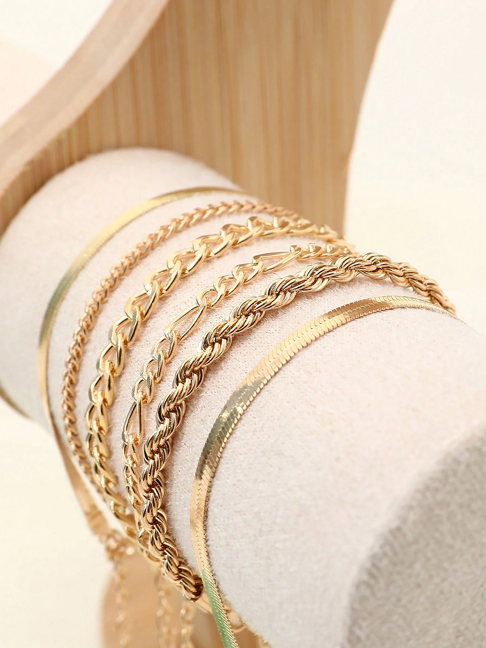 Thumbnail: Gold Chain Bracelet Set