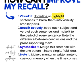     Strategies to Enhance Recall: Break down information into chunks, engage actively with the content, synthesize ideas, and take effective notes for better memory retention.