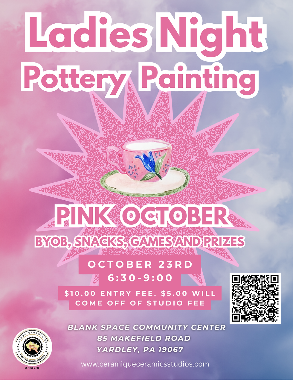Pink October Paint your Own Pottery