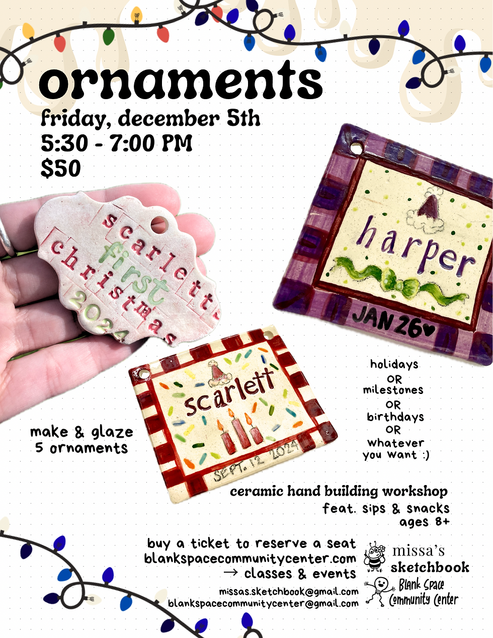 Hand Made Ornament Workshop