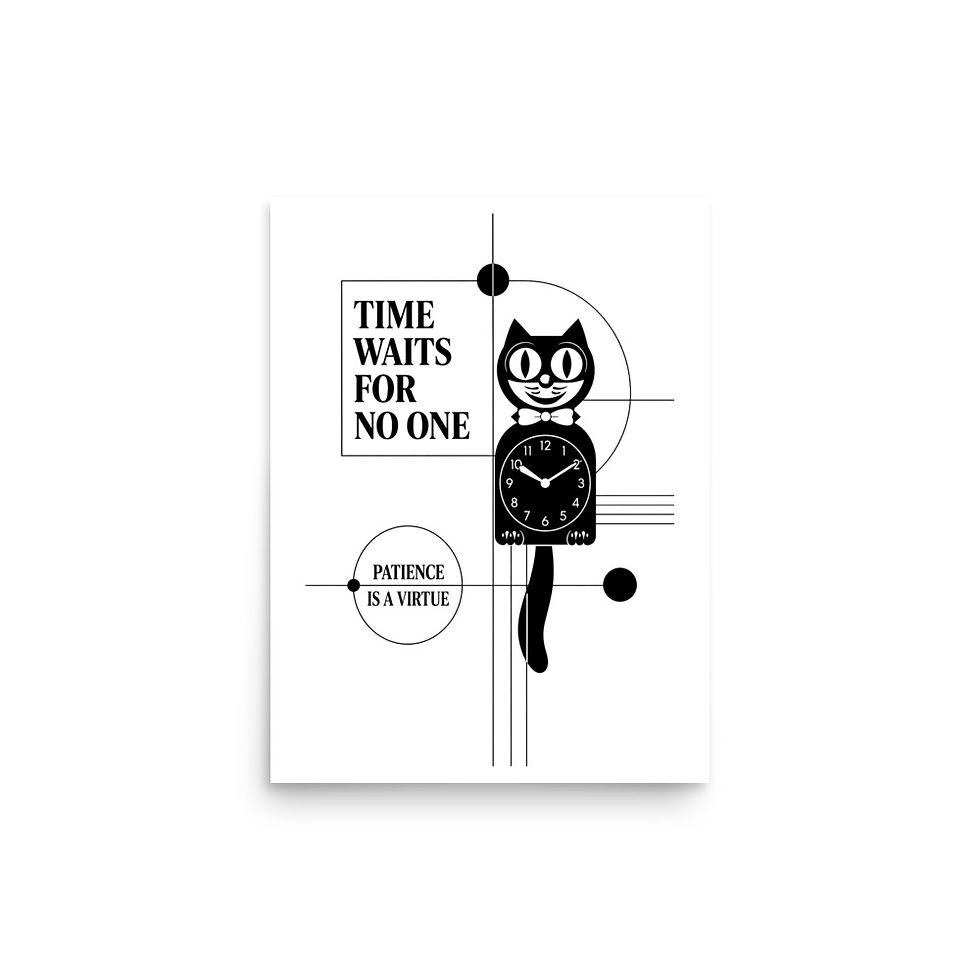 Thumbnail: TIME typographic art matte poster — Cadence Studio Contrasts Collection