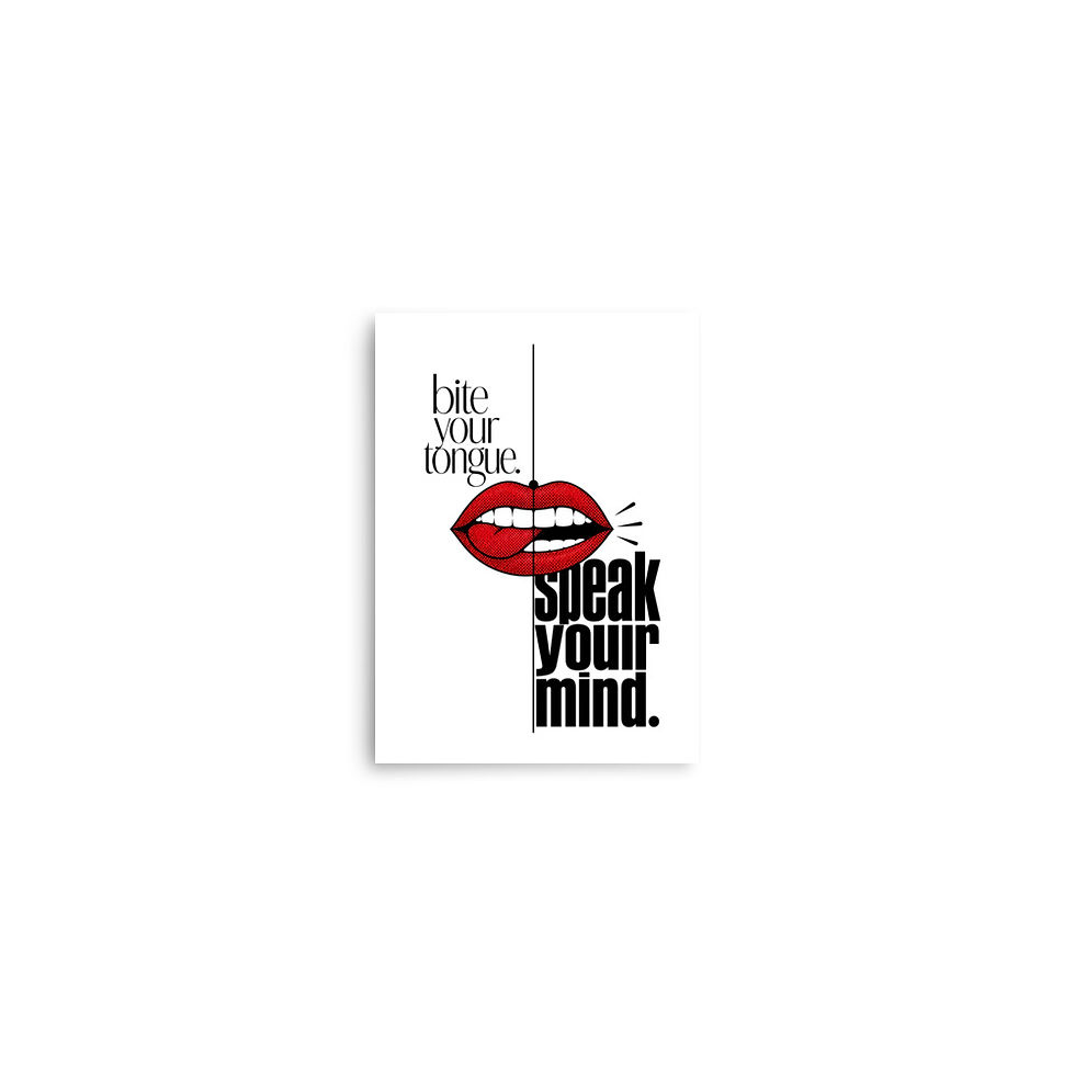 Thumbnail: SPEAK typographic art matte poster — Cadence Studio Contrasts Collection