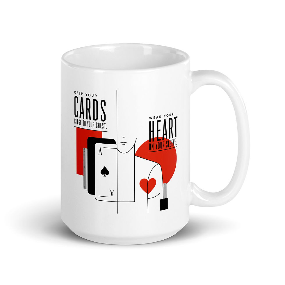 CARDS typographic art mug — Cadence Studio Contrasts Collection