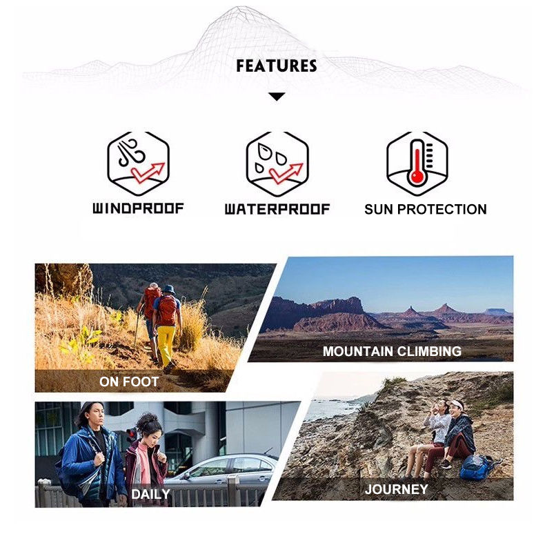 Thumbnail: Waterproof Hiking Jackets for Men and Women Sun Protection Windbreaker Cam