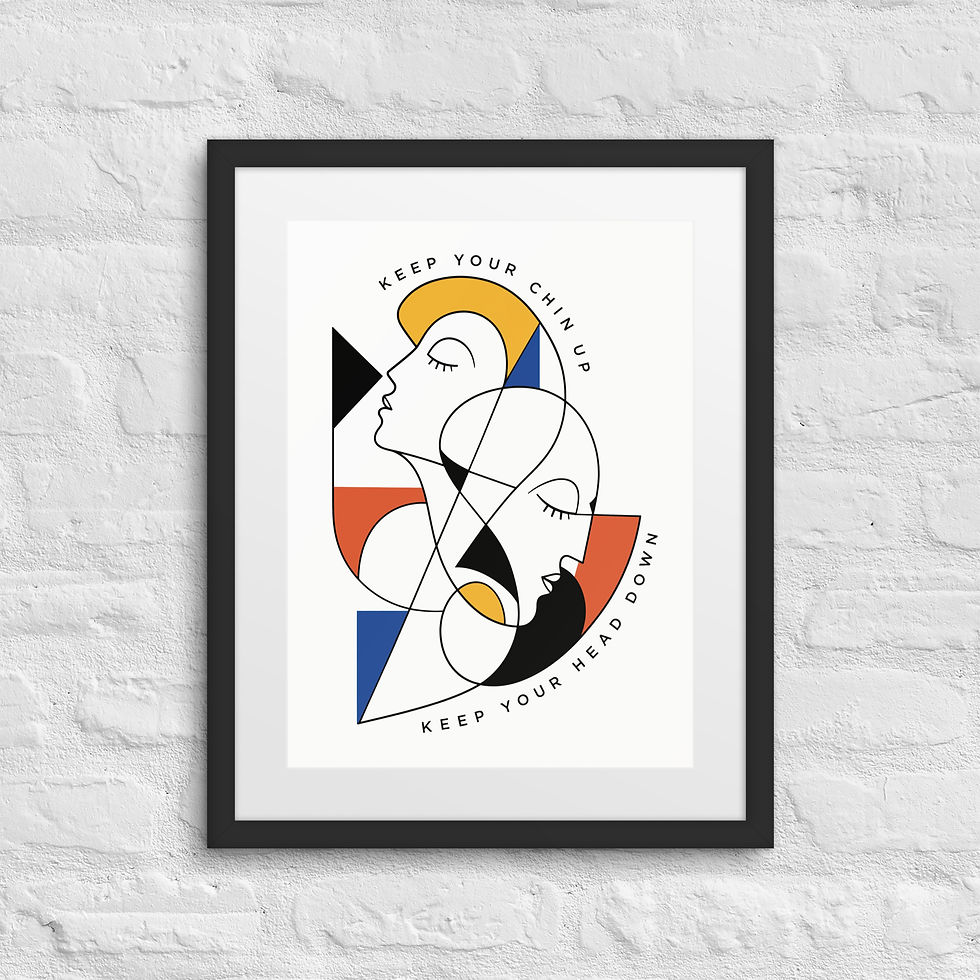 Thumbnail: CHIN UP typographic art framed poster — Cadence Studio Contrasts Collection
