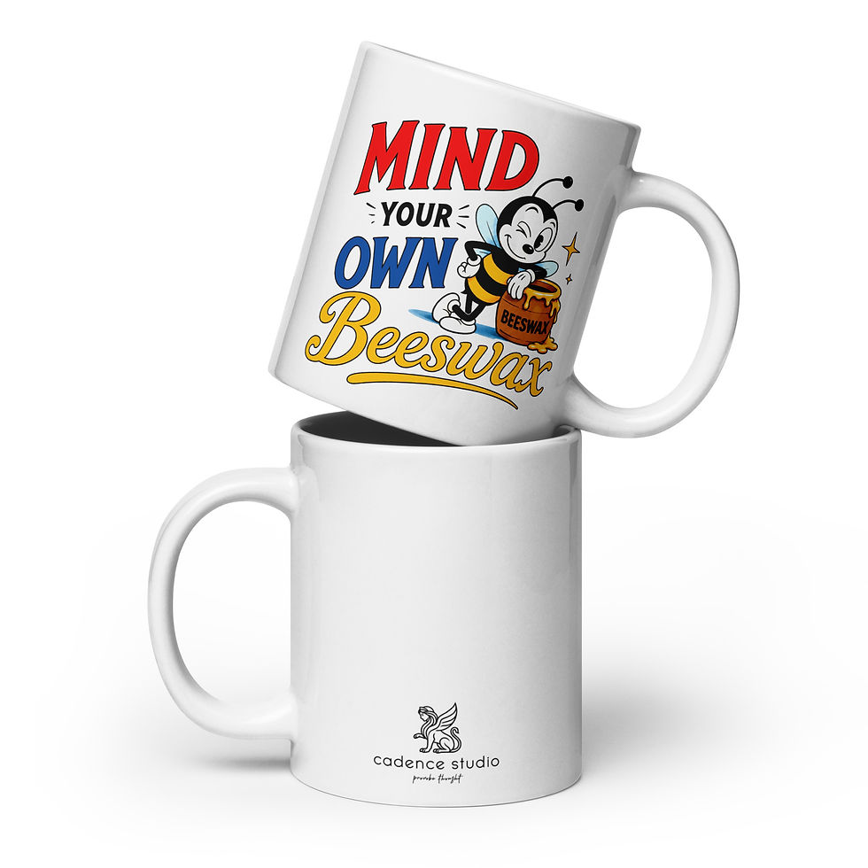 BEESWAX typographic art mug — Cadence Studio Yesteryear Collection
