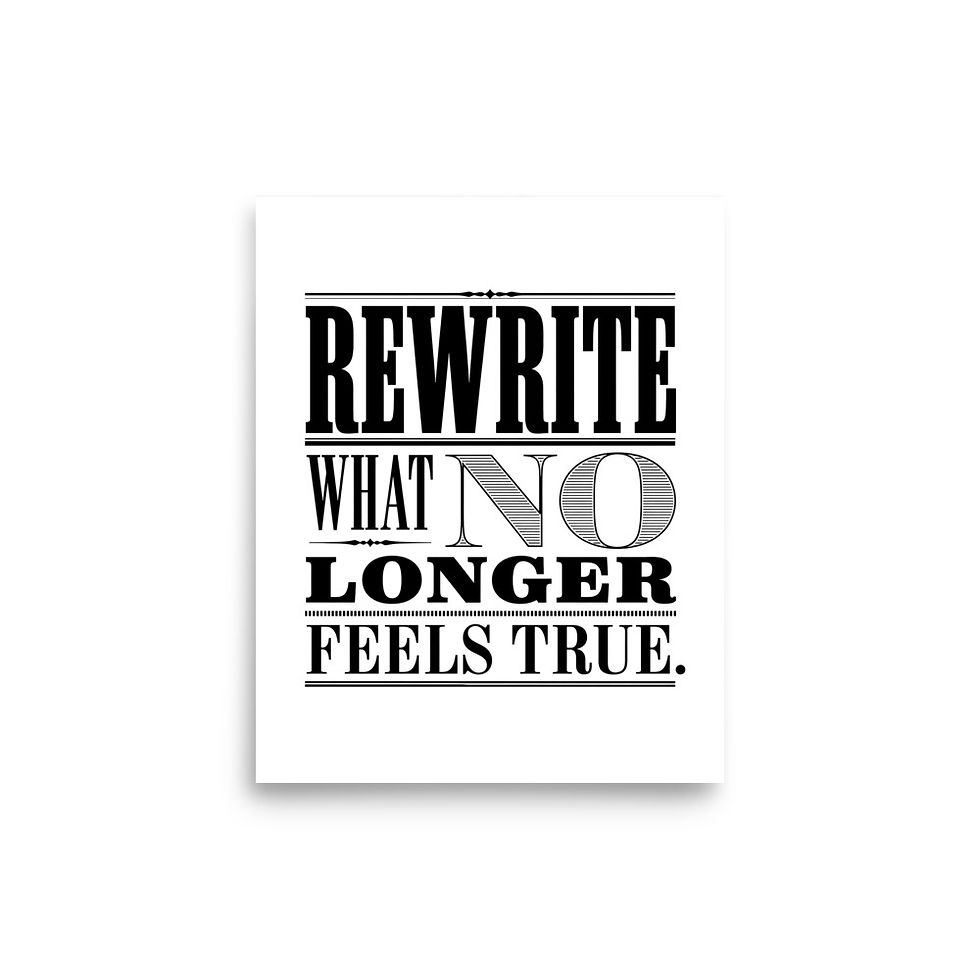 REWRITE typographic art matte poster — Cadence Studio Credo Collection