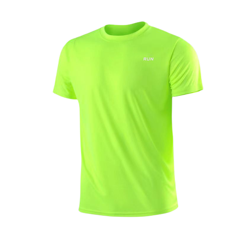Thumbnail: Men's Quick Dry Short Sleeve Gym Running Moisture Wicking Round Neck T-Shirt Tra