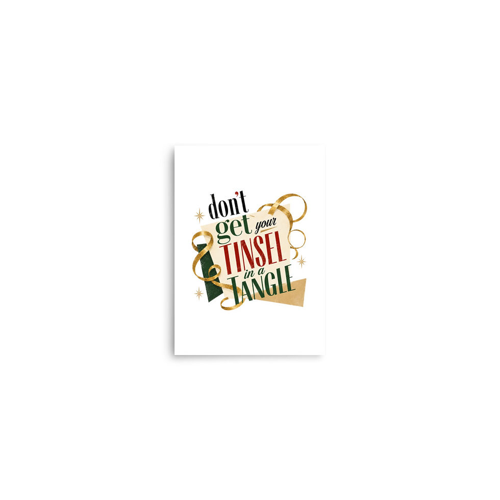 Thumbnail: TINSEL typographic art matte poster — Cadence Studio Yesteryear Collection