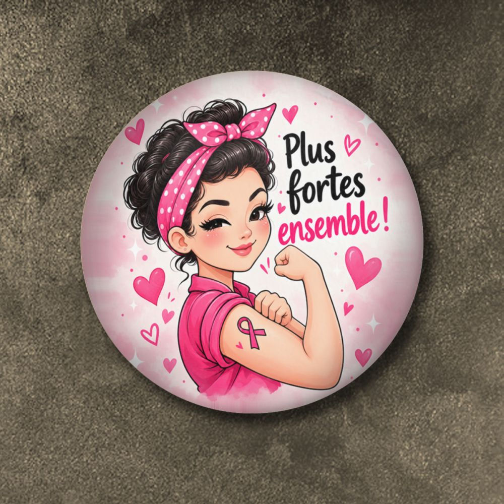 Badge octobre rose (Plus fortes...)