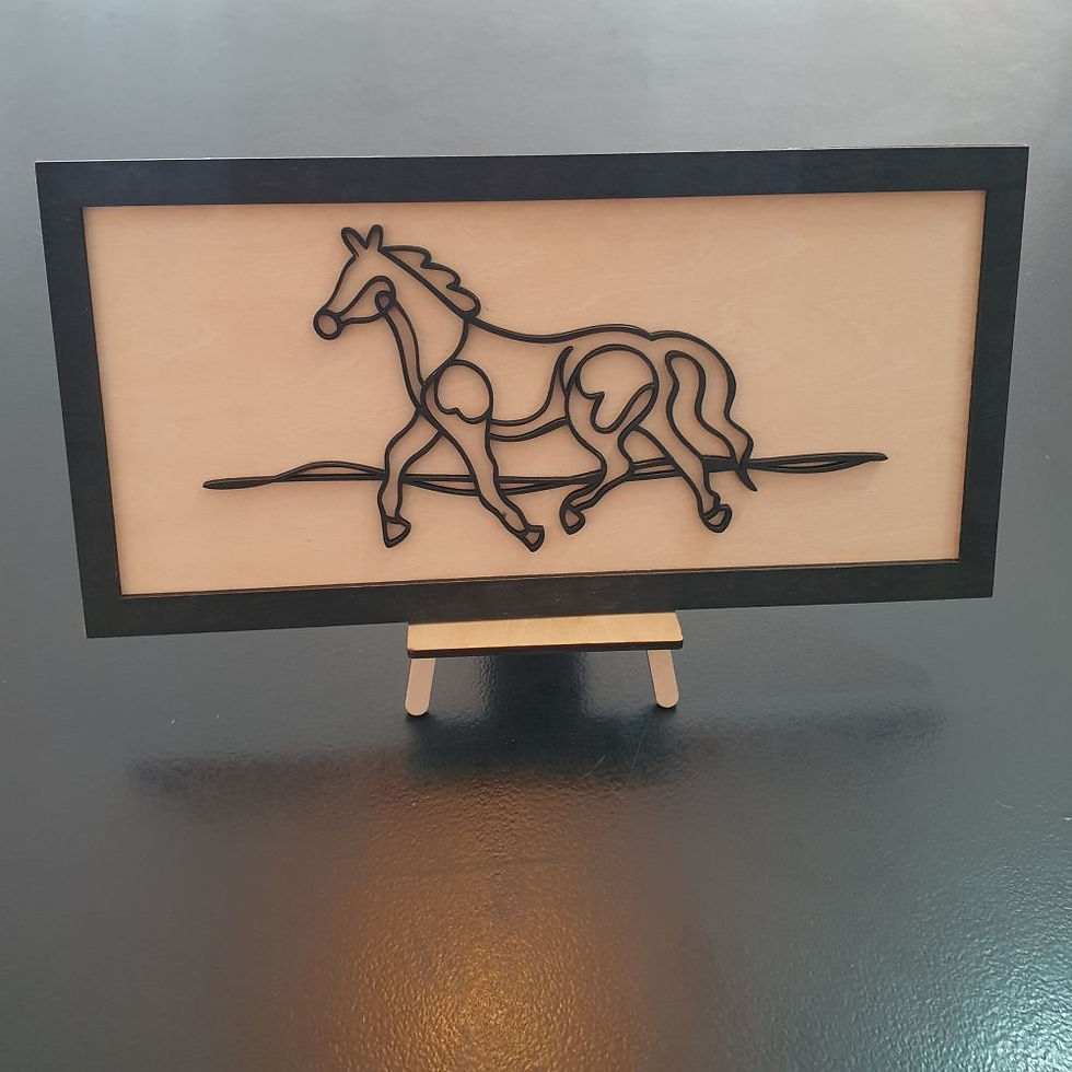 Cadre en bois""cheval"" et son chevalet