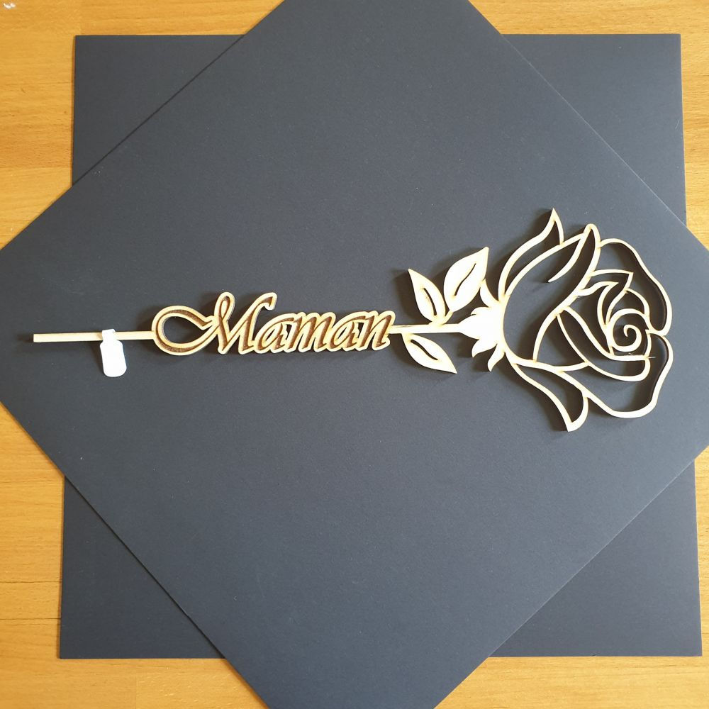 Rose en bois Maman