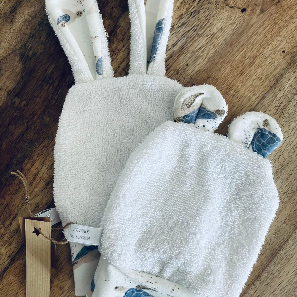 Paire de gants de toilette TORTUES