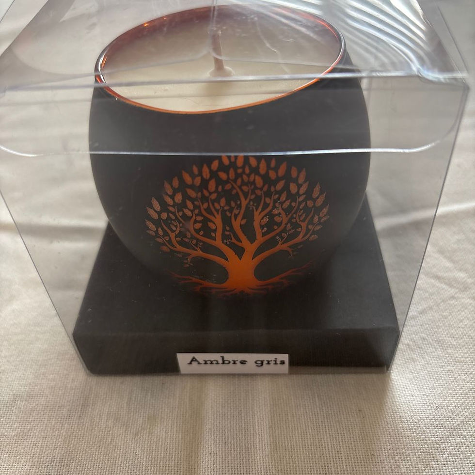 Miniature : Bougie photophore arbre de vie (Parfum Ambre gris)