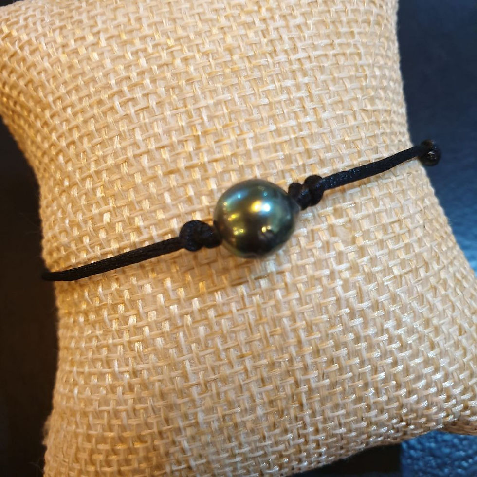 Miniature : Bracelet perle de Tahiti (cordon coulissant)