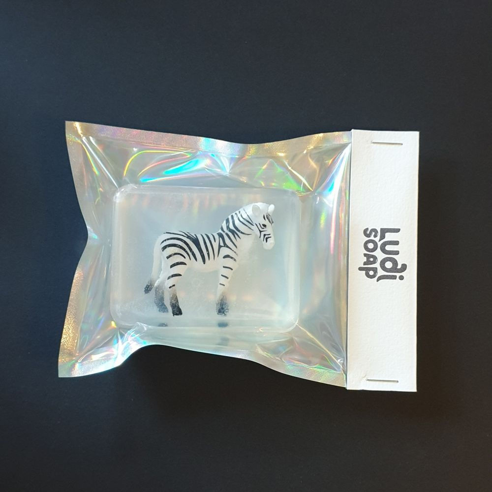 Savon Transparent Artisanal avec Figurine Zébre