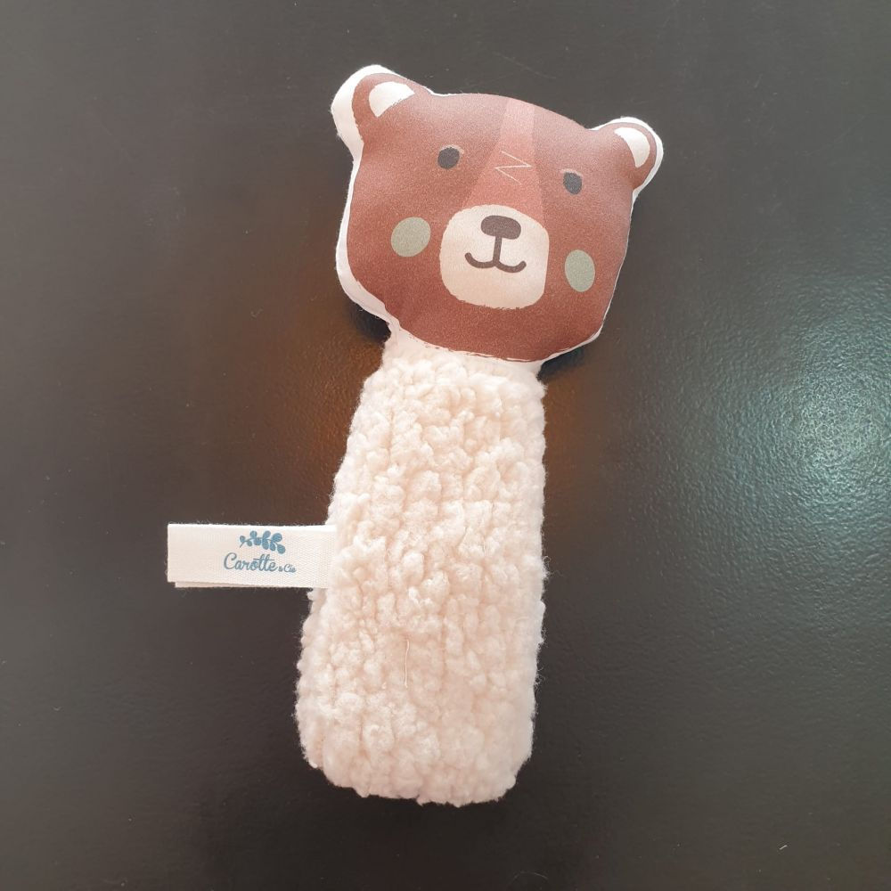 Hochet gling-gling Ours brun Teddy beige