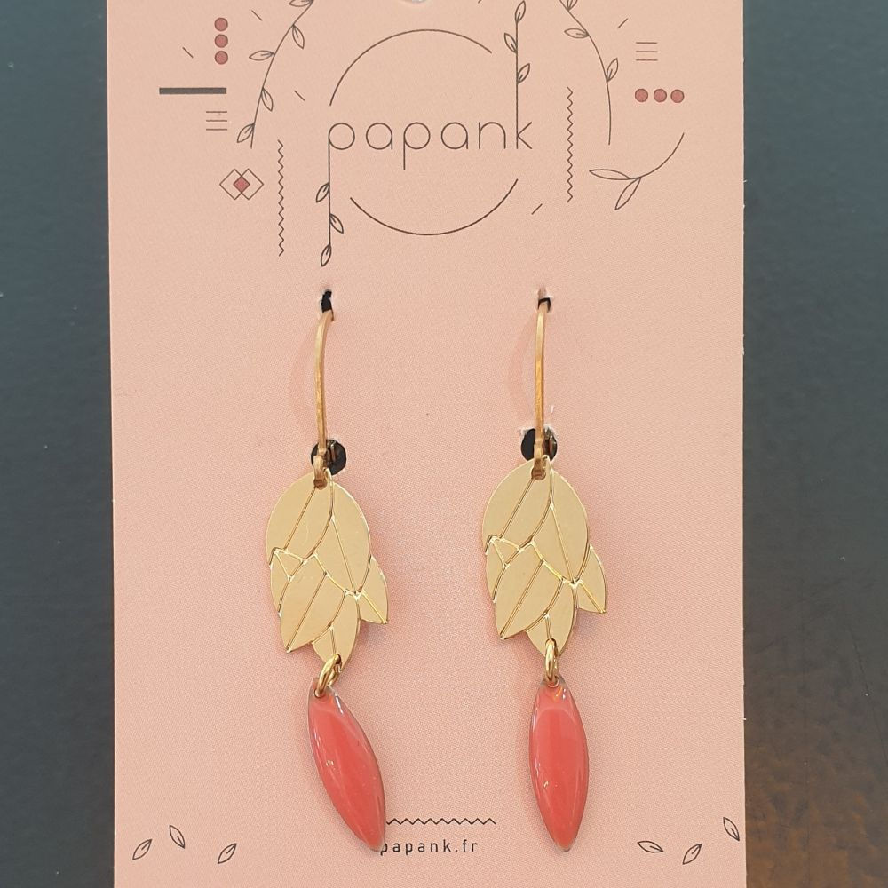 Petites boucles laiton et pastille émaillée