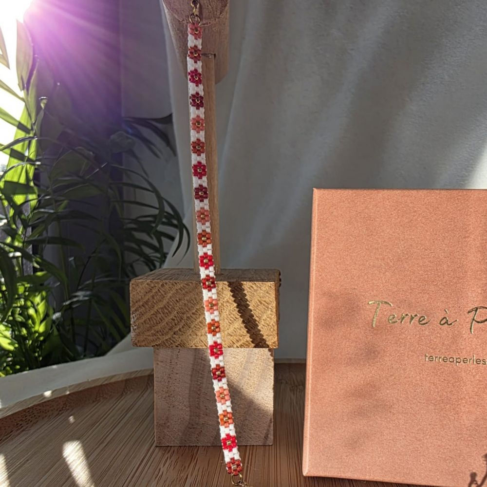 Bracelet en perles de verre tissées 3 rangs (TAP220)