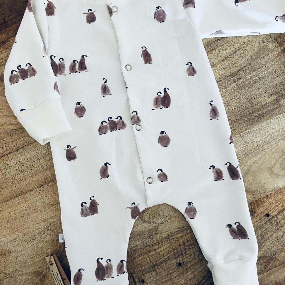 Combi bébé motifs pingouins T 6-12M