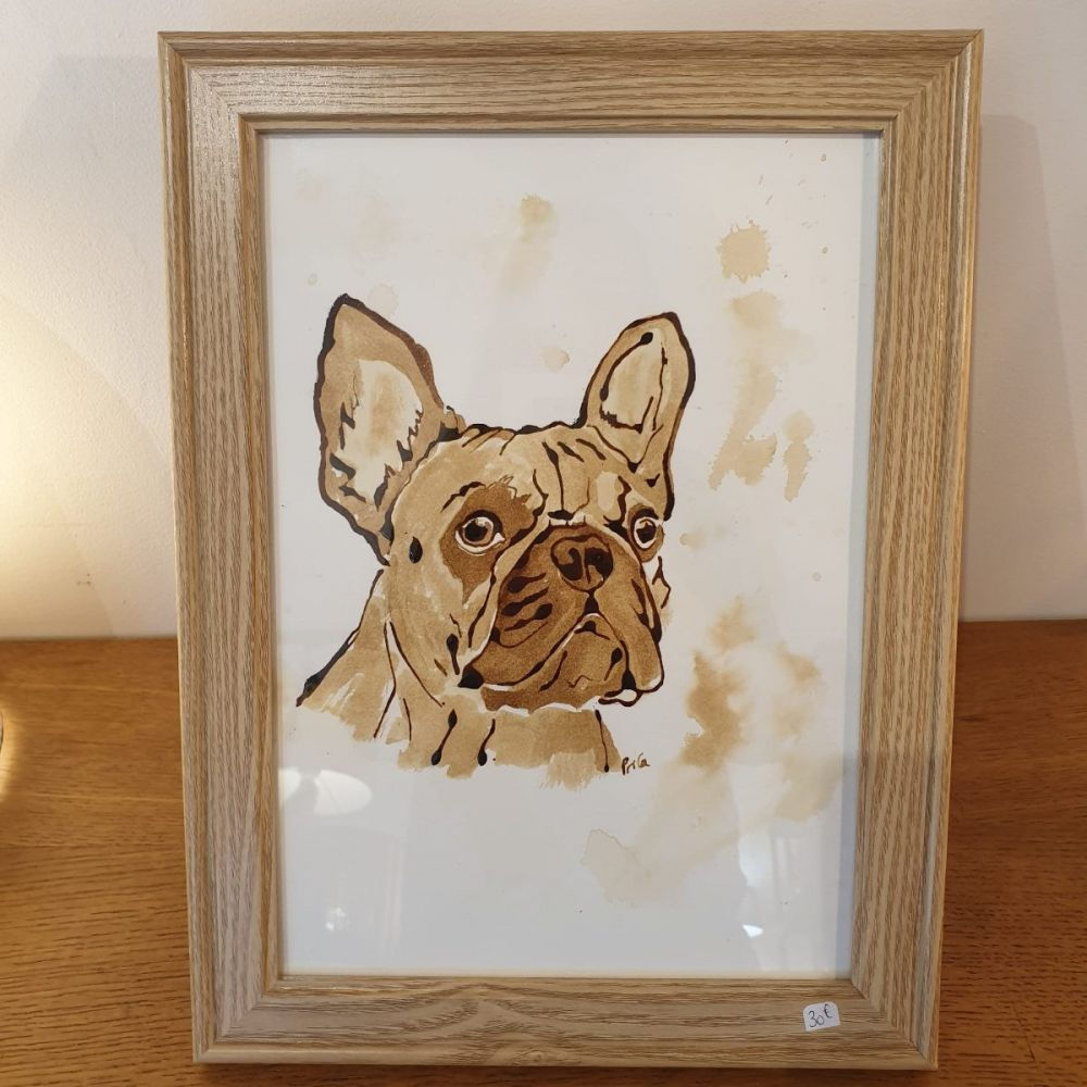 Aquarelle au café (Chien)