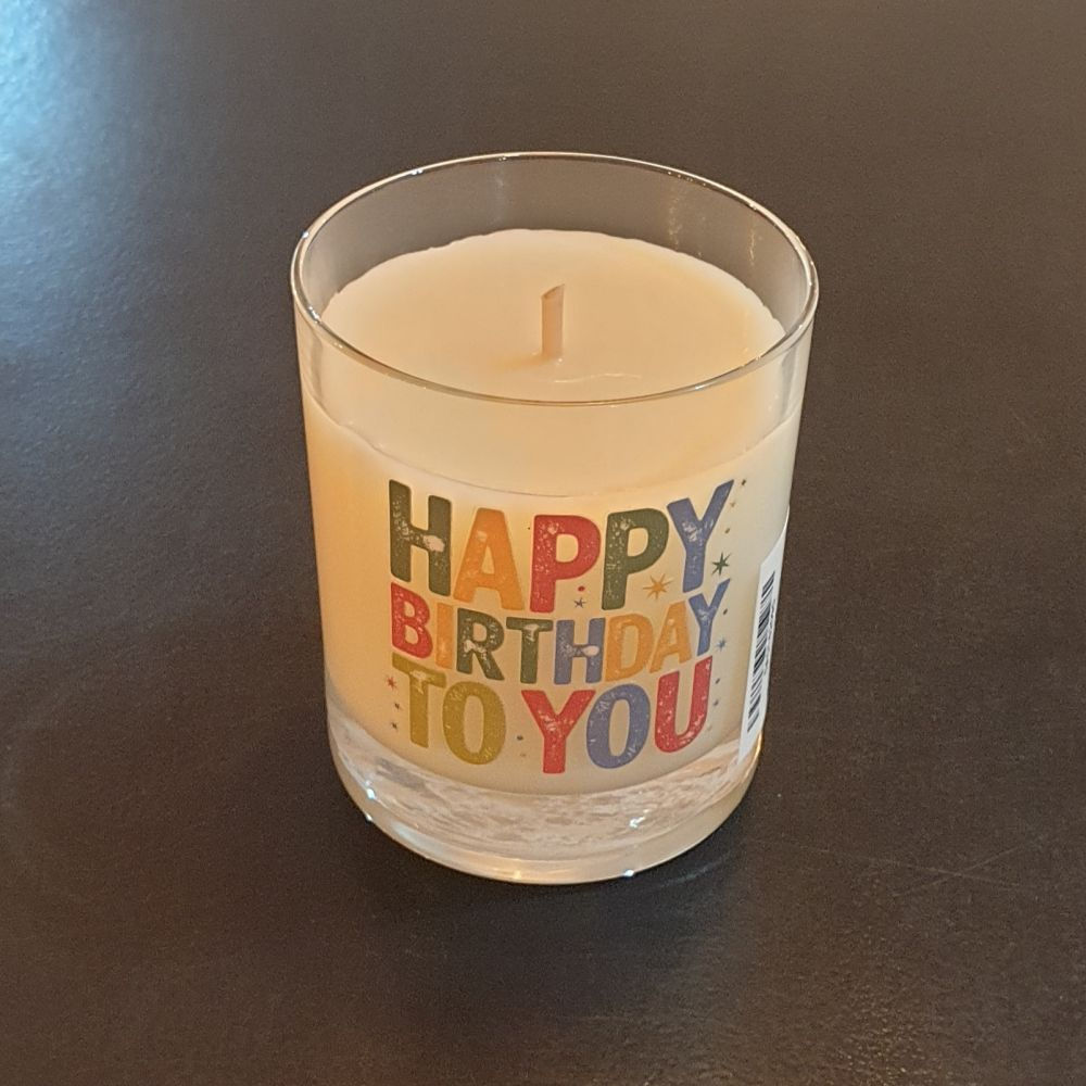 Bougie HAPPY BIRTHDAY TO YOU (Parfum fleur de  coton)