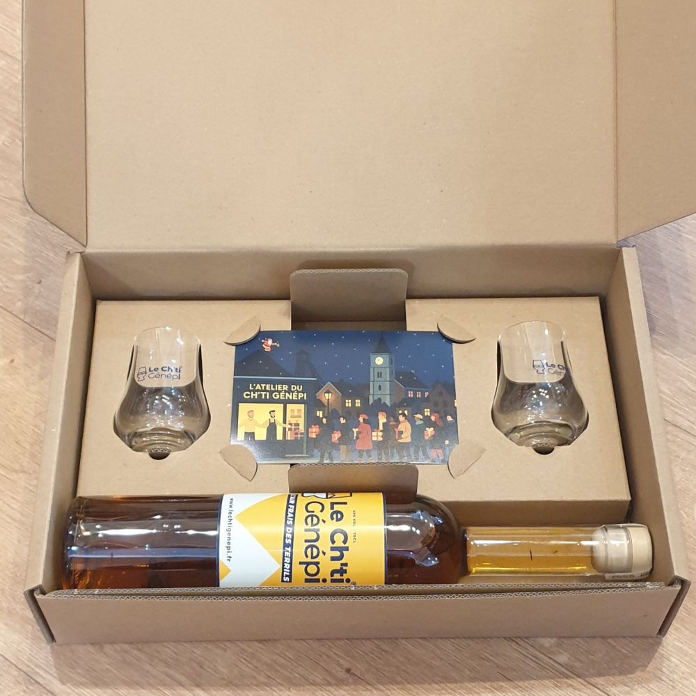 Coffret Ch'ti Génépi Vergeoise et 2 verres