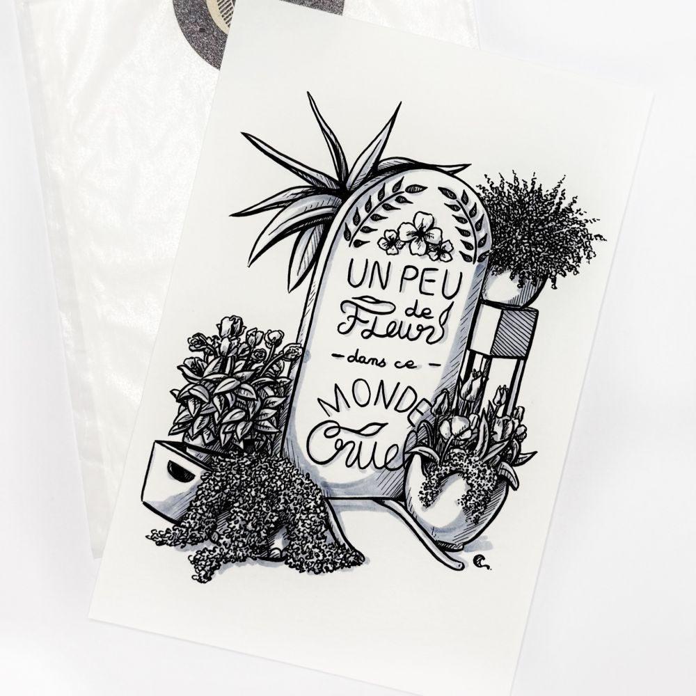 Carte A6 Pancarte  fleurie (02)