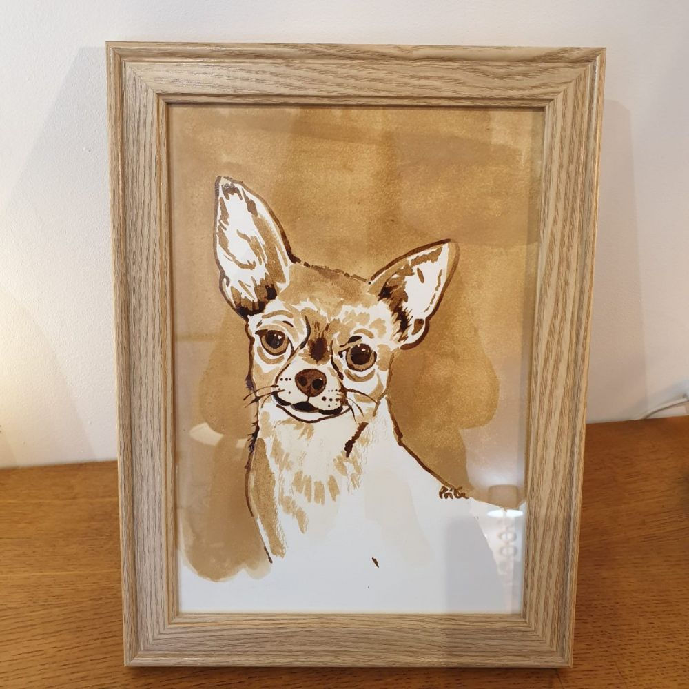 Aquarelle au café (Chien)