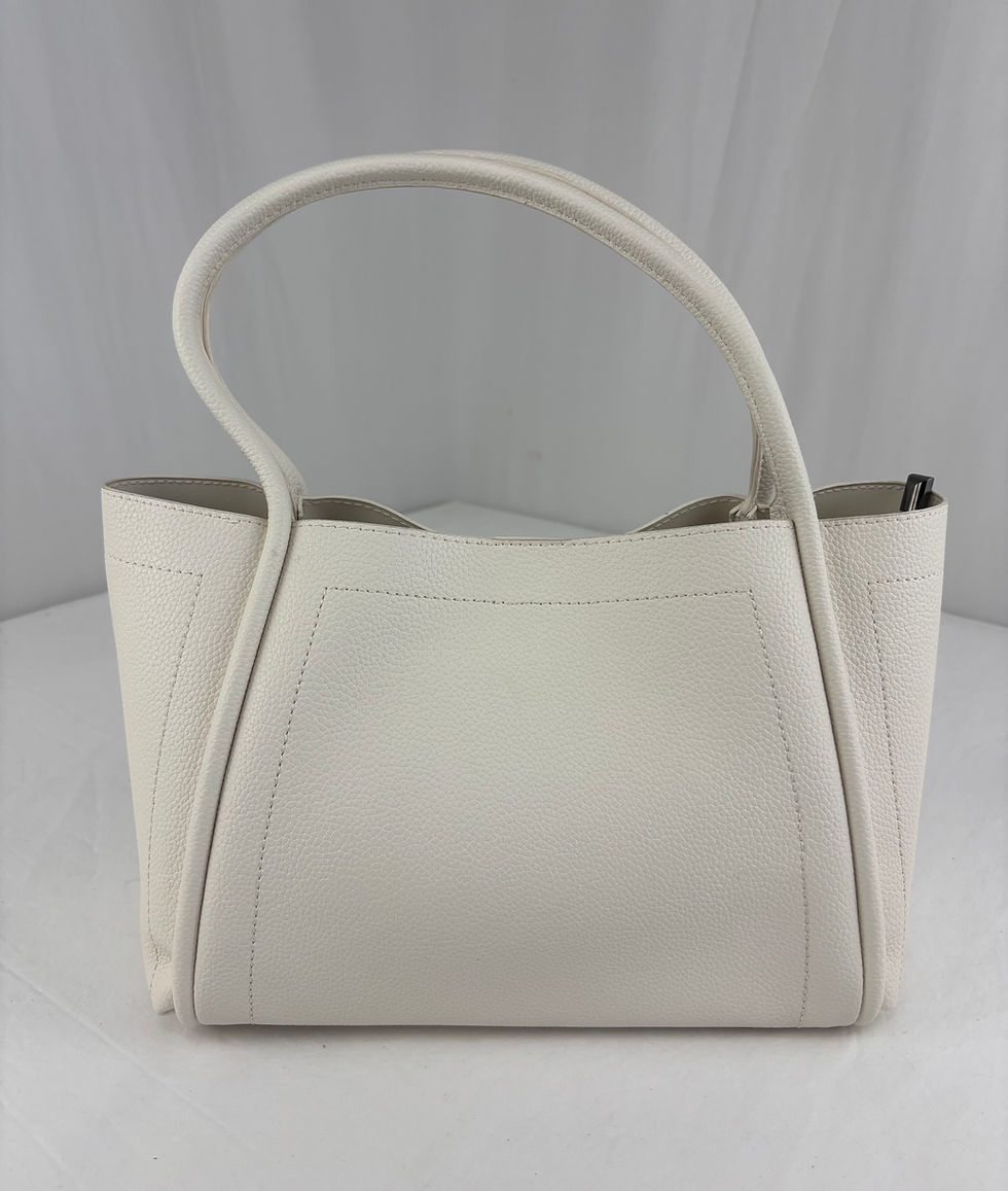 Front view of the minimalist PU leather tote bag showcasing its clean lines, soft pebbled texture, and premium metal hardwar