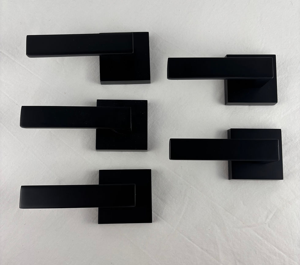 KNOBWELL 5 pack interior dummy door handle set in matte black finish for single sided closet door pulls