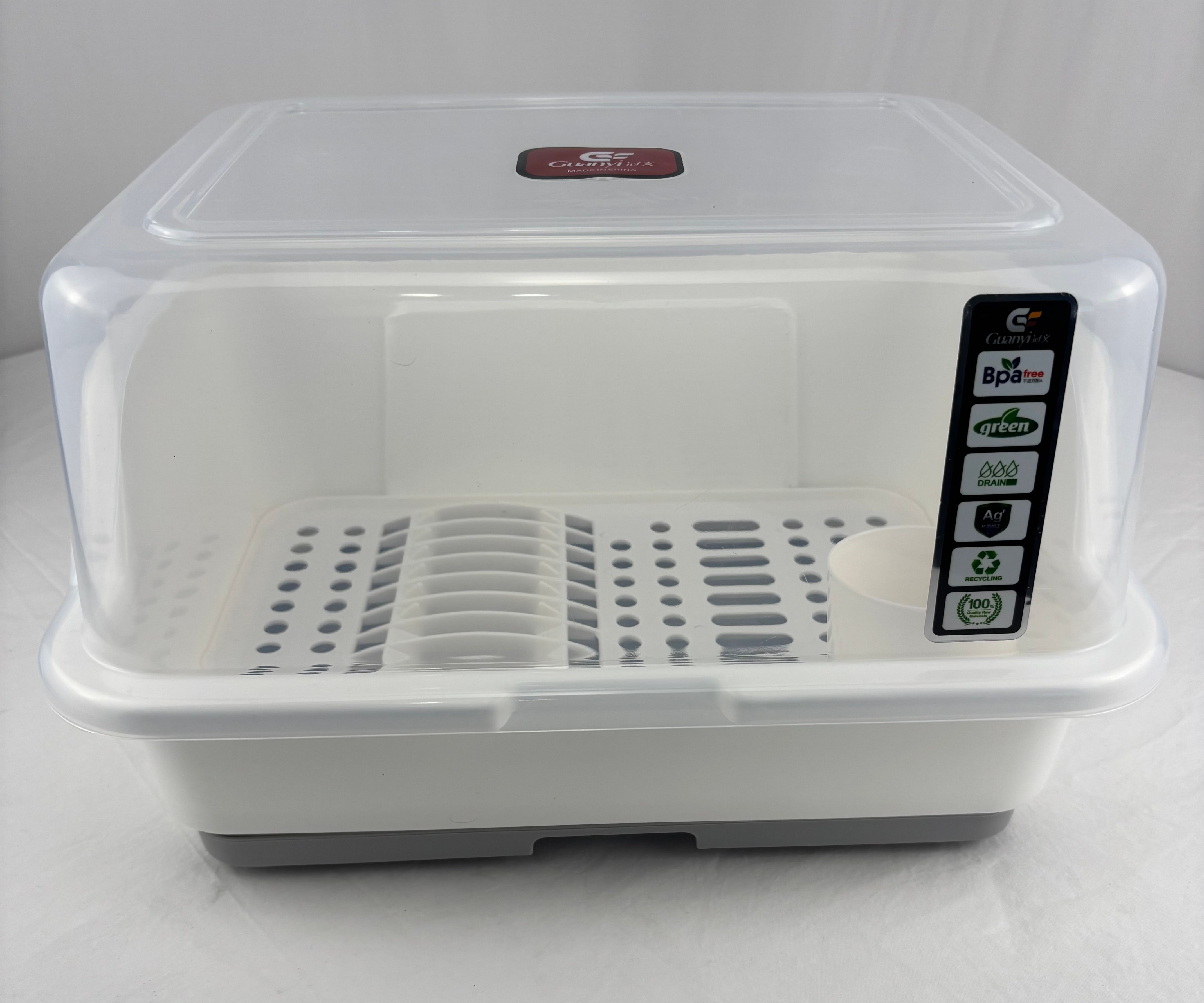 Tomorotec Medium Dish Drying Rack with Cover Lid & Drainboard
