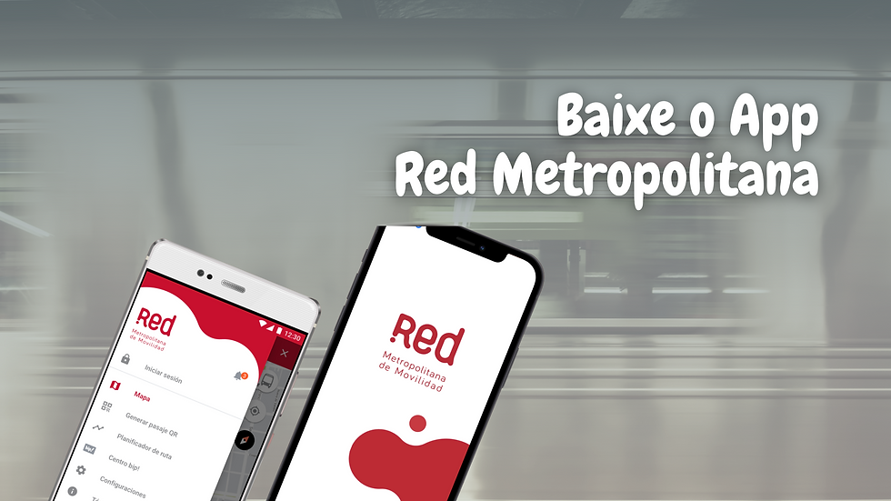 App Red Metropolitana em Santiago, no Chile