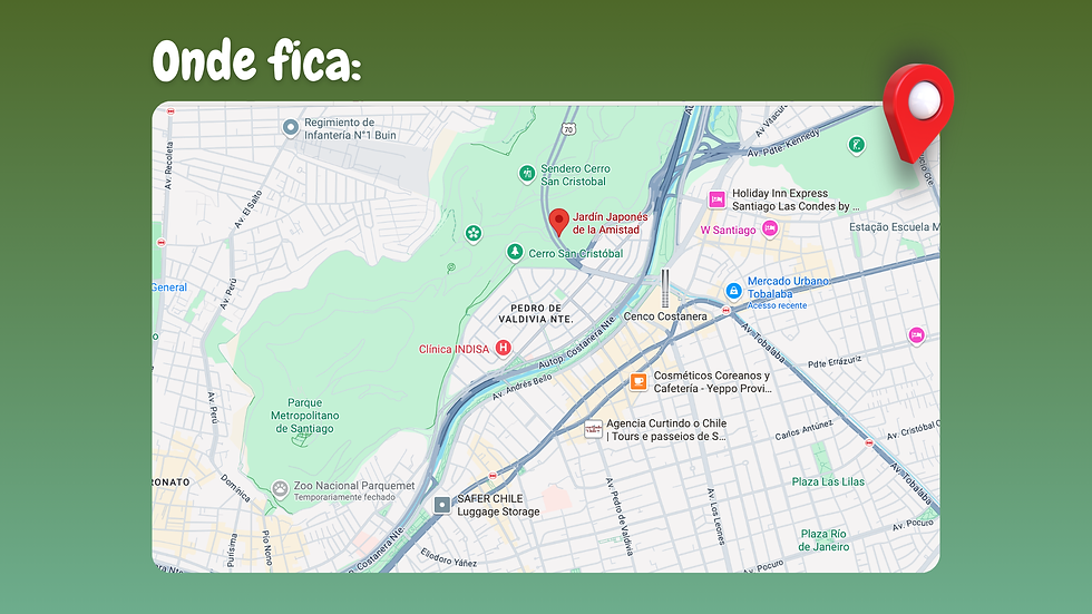 Mapa de onde fica o Jardim Japonês