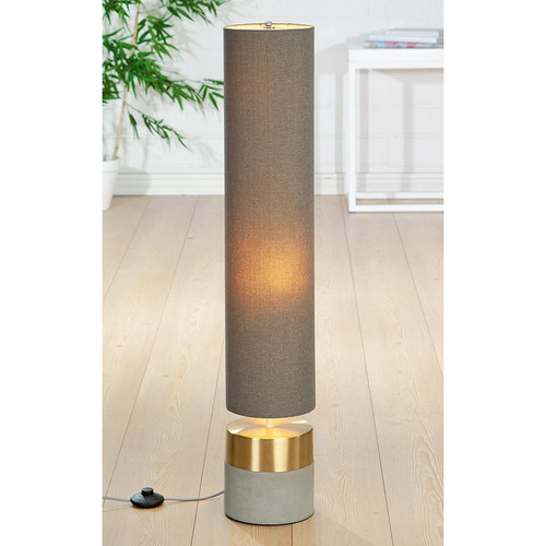 Concrete Floor Lamp with Gold Trim Lorient Gift