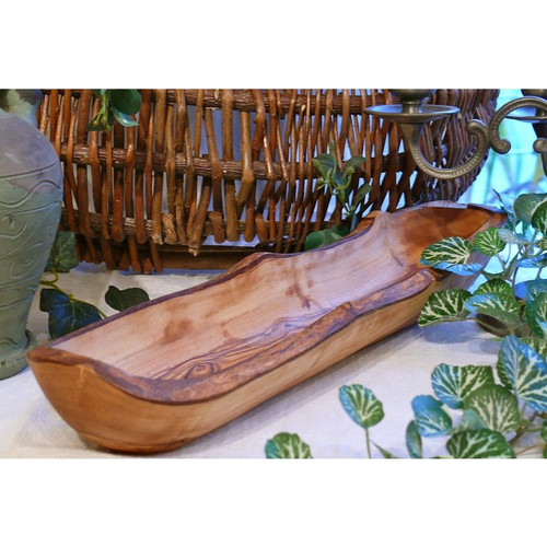 Large Rustic Olive Wood Bread Bowl Lorient Gift